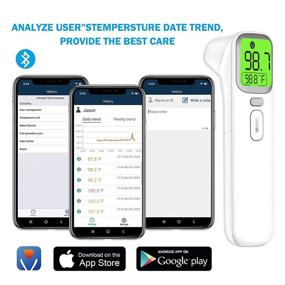 img 3 attached to Wellue Non-Contact Thermometer for Fever: Infrared Forehead & Ear Thermometer for Baby, Kids, and Adults. With Smart App, Bluetooth Connectivity, Memory Recall, and Fever Alarm.