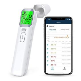 img 4 attached to Wellue Non-Contact Thermometer for Fever: Infrared Forehead & Ear Thermometer for Baby, Kids, and Adults. With Smart App, Bluetooth Connectivity, Memory Recall, and Fever Alarm.