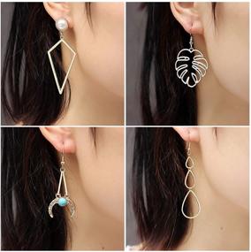 img 3 attached to Wholesale Fashion Earrings Set: 10 Pairs of Dangling Earrings for Women, Teens, and Girls - Stylish Dangle Earrings in Silver and Gold Tone