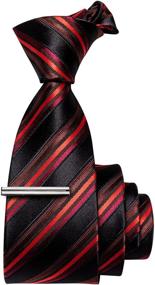 img 3 attached to YourTies Black Striped Skinny Neckties