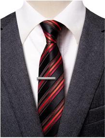 img 4 attached to YourTies Black Striped Skinny Neckties