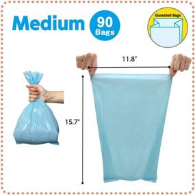 img 3 attached to 🐱 BOS Amazing Odor Sealing Cat Waste Disposal Bags - Durable and Unscented (90 Bags) [Size: Medium, Color: Light Blue]