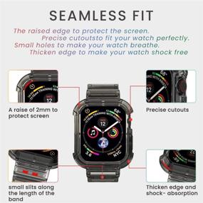 img 1 attached to 🌈 Прозрачный силиконовый спортивный браслет для Apple Watch Series 6/5/4 - 44 мм, прозрачный ремешок для часов.