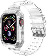 🌈 прозрачный силиконовый спортивный браслет для apple watch series 6/5/4 - 44 мм, прозрачный ремешок для часов. логотип