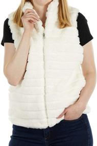 img 3 attached to KATYDID Rabbit Faux Fur Vest Women's Clothing and Coats, Jackets & Vests