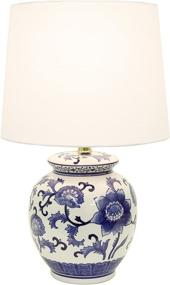 img 4 attached to 💙 TL14119 Blue and White Ceramic Table Lamp by Décor Therapy