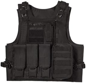 img 4 attached to 🎽 Tactical MOLLE Airsoft Vest - Adjustable Paintball Combat Training Vest for Slim Persons & Kids - Detachable Design