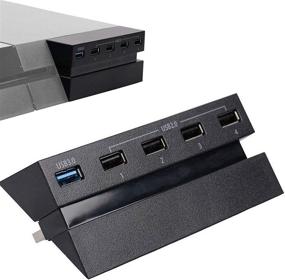 img 4 attached to 🎮 Linkstyle 5 Port PS4 HUB: USB 3.0 High Speed Charger & Controller Splitter Expansion for Playstation 4 Console (Not for PS4 Slim or PRO)