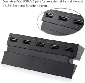 img 3 attached to 🎮 Linkstyle 5 Port PS4 HUB: USB 3.0 High Speed Charger & Controller Splitter Expansion for Playstation 4 Console (Not for PS4 Slim or PRO)