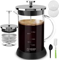 ☕️ premium french press coffee maker glass - 20oz capacity, 4-level filter, ideal for travel and camping logo