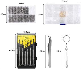 img 3 attached to 🔧 QLOUNI Eyeglass Repair Kit Bundle: 150 Pairs Nose Pads, Precision Screwdriver Set, Eyeglass Screws Kit, Curved Tweezer - Assorted Sizes for Eyeglass, Sunglass, Spectacles, Watch Repair & More