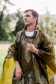 img 2 attached to 🌧️ Lightweight Rain Poncho: Norwegian Military Style Survival General Cover for Emergency Shelter and Outdoor Gear