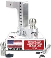 🚚 weigh safe ws8-2.5-ka 8" drop hitch with built-in scale and key lock - adjustable aluminum trailer hitch ball mount with 2 stainless steel balls and receiver pin - 18,500 lbs gtw logo