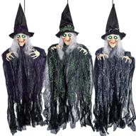 🎃 set of 3 halloween hanging wicked witch decorations (35.3 inches), ideal for outdoor and indoor lawn halloween props and decor логотип