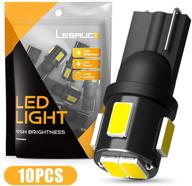 🚗 lesaucel 194 led bulbs 6000k xenon white - ultra bright 5630 chipsets - pack of 10: ideal car interior dome, map, door, license plate lights replacement logo