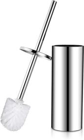img 4 attached to WPT Toilet Brush with Holder - 304 Stainless Steel Handle, Durable Bristles, Deep Cleaning Compact Bathroom Brush, Space-Saving Design, Good Grip, Anti-Drip - Includes Free Toilet Brush - Silver