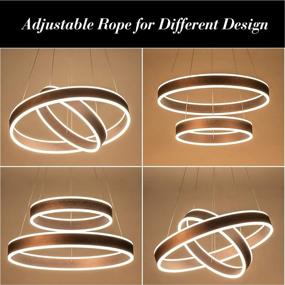 img 3 attached to 💡 Contemporary Brown 2-Rings LED Pendant Light: Stylish and Adjustable Chandelier for Living Room, Foyer, Bar or Kitchen Island