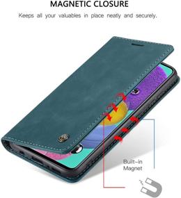 img 2 attached to 📱 Premium Blue Samsung Galaxy A51 Wallet Case: Flip Magnetic Stand, Shockproof Leather Cover for Samsung Galaxy A51 6.5