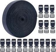 🔗 livder 1 inch polypropylene webbing strap band: 16 yards and 16 set 1 inch side release plastic buckles - black logo