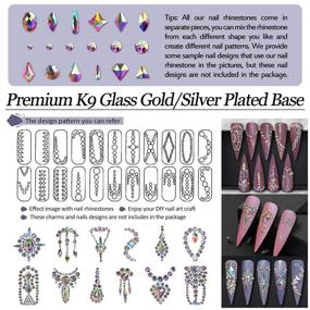 img 3 attached to ✨ Warmfits AB Crystal Rhinestones Set, 1840pcs Multi-Shape Nail Art Gems Iridescent Clear Class Flat Back Shiny Nail Jewels for Crafts, Phones, Clothes, Shoes, Jewelry, Bag - DIY Nail Art