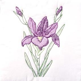 img 1 attached to 🧵 SEO-Optimized: Jack Dempsey Needle Art Iris Stamped White Quilt Blocks 18"X18" 6/Pkg