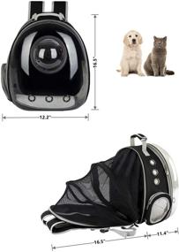 img 3 attached to 🐶 Airline Approved Portable Travel Pet Carrier Backpack for Small Dogs Cats - Expandable Space Capsule Bubble Design, Ideal for Hiking & Outdoor Use