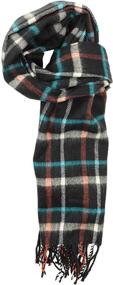 img 3 attached to 🧣 Timeless Elegance: Achillea Classic Cashmere Tartan Checked Women's Scarves & Wraps - Must-Have Accessories!