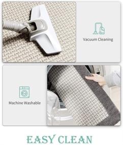 img 1 attached to 🧽 Washable Non-Skid Kitchen Rugs and Mats, Absorbent Large Floor Mats for Kitchen in Front of Sink, Set of 2 (20"x32"+20"x48", Gray)