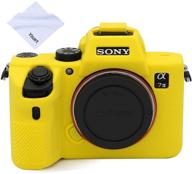 📷 yisau sony a7iii a7riii a7siii case: premium silicone rubber cover for sony alpha a7 iii a7r iii a7siii camera - includes microfiber cloth (yellow) логотип