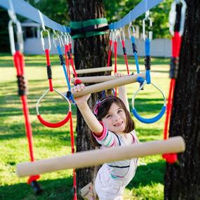 img 3 attached to Kids' Monkey Bars (2 Pack) - Ninja Slackline Accessories for Home Playground Equipment Sets, Perfect for Slackline Obstacle Course Attachment