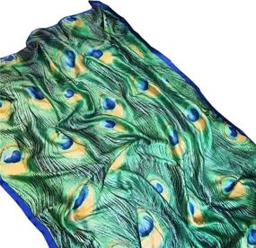 img 2 attached to 🦚 X&F Women's Fashion Peacock Feather Printed Long Scarf for Summer Wrap Shawls