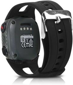 img 3 attached to 👉 Premium Replacement Silicone Strap for Garmin Forerunner 10/15 - Black Watch Band by kwmobile