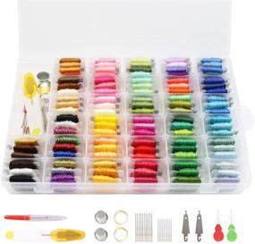 img 4 attached to 🧵 Versatile Embroidery Floss: 100 Vibrant Colors + 40 Cross Stitch Tools for Friendship Bracelets and More