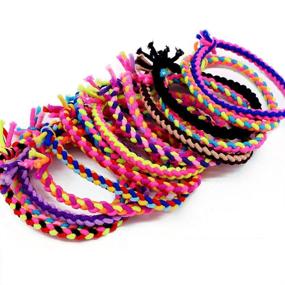 img 4 attached to 💁 Stylish and Stretchy 30-Pack: Fashion Braided Hair Ties for Women – Must-Have Hair Accessories for Ponytails!