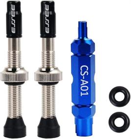 img 1 attached to 🪡 Premium Tubeless Presta Valve Stem Kit with Valve Core Remover Tool - 35mm / 44mm / 60mm options - Includes Alloy Presta Valve Stem Caps (Sliver-35mm)