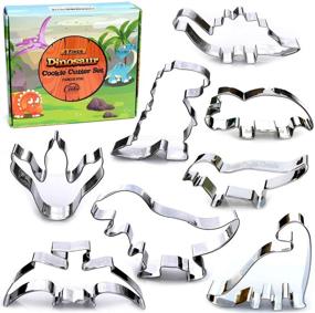 img 4 attached to 🦖 Dinosaur-Shaped Cookie Cutter Set - 8-Piece, Premium Stainless Steel