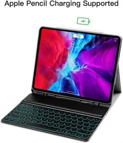 img 3 attached to 🔋 Backlit Keyboard Case for iPad Pro 12.9 - Detachable Keyboard with Pencil Holder - 2021 5th Gen, 2020 4th Gen, 2018 3rd Gen - Magnetic iPad Pro 12.9 Keyboard Case with Apple Pencil Holder