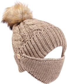 img 1 attached to Classic Cable Knit Beanie Detachable Outdoor Recreation in Outdoor Clothing