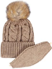 img 2 attached to Classic Cable Knit Beanie Detachable Outdoor Recreation in Outdoor Clothing