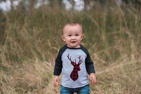 img 3 attached to 🦌 7 ate 9 Apparel Kids Plaid Deer Raglan Tee Grey: Stylish and Comfortable Clothing for Children