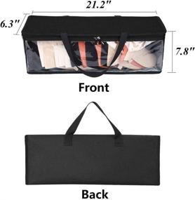 img 3 attached to 🧢 Baseball Cap Bag Organizer - Hat Storage Holder with Clear Plastic, Black Handles, and Zipper Closure - Durable Dust Proof Caps Holder for up to 19 Hats - Dimensions 21.2"L x 6.3"W x 7.8"H (Black)