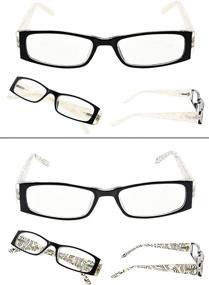 img 2 attached to Women's Gem Pattern Arms Reading Glasses - Set of 4 Packs