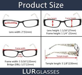 img 1 attached to Women's Gem Pattern Arms Reading Glasses - Set of 4 Packs