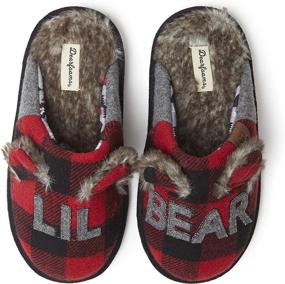 img 4 attached to Dearfoams Family Buffalo Slipper Toddlers Boys' Shoes ~ Slippers