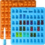 🐻 53 cavity silicone gummy bear mold - set of 2 with dropper for making gummy candy and chocolate - perfect for fun and interactive activities with your kids logo