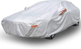 img 4 attached to 🚗 Morhept Car Cover: Waterproof & All-Weather Protection for Sedan (194"-208")