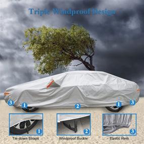 img 2 attached to 🚗 Morhept Car Cover: Waterproof & All-Weather Protection for Sedan (194"-208")