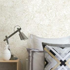 img 3 attached to 🌿 Transform Your Space with RoomMates Beige Batik Tropical Leaf Peel and Stick Wallpaper