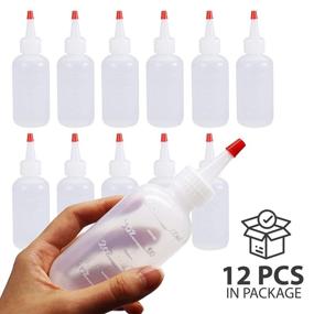 img 1 attached to 🧴 Convenient 120ML Plastic Bottles with Caps and Measurement Markings for Food Service Equipment & Supplies