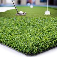 🏌️ enhance your golf skills with the green long challenging putter: indoor/outdoor golf putting green/mat and training mat with artificial grass for golf, baseball, and football logo